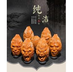 七粒老油核橄榄核雕，大圣悟空，幸福活力手串