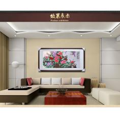 苏绣手工刺绣万紫千红单面绣软裱画大红大紫苏州特色手工艺品