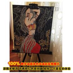 正品特价包邮diy数字油画民族人物客厅装饰画 40*50 风华正茂妆女