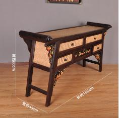 泰国进口实木家具 门厅雕花玄关柜 客厅电视柜泰式木雕书桌供桌