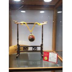 2016昆明实展黄龙玉金奖云南龙陵纯天然黄龙玉水草花《残阳如血》