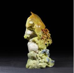 石君斋 青田石雕精品摆件 冬去春来枫叶雕件 收藏级珍品