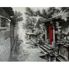北京胡同油画