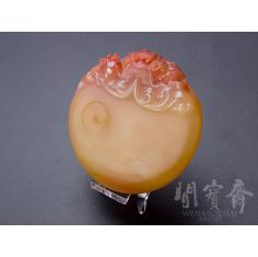 龙陵天然正品黄龙玉把件玩件【问宝斋】老山筋料 生意兴隆01YA037