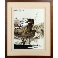 古吴女红 纯手工刺绣苏绣成品挂画客厅装饰画 江南水乡