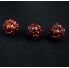 小叶紫檀纯手工手作精心雕刻貔貅球型 散珠DIY配件 佛珠念珠手串