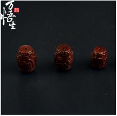小叶紫檀纯手工精雕颗六字真言 散珠DIY配件项链佛珠念珠手串单颗