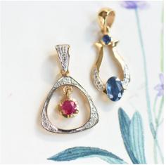 【私奔巴厘】女王的恋人■维多利亚9K金 红宝石蓝宝石钻石项坠 3