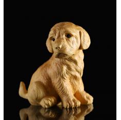 小叶黄杨木雕摆件 创意精品动物手把件雕刻工艺品生肖狗摆件旺财