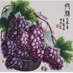 滚彩水墨画《收获》