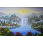 张林---日起东方维多利亚花园，油画， 室内精品挂画，墙壁挂画， 三十年美院科班毕业油画家真迹