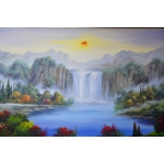 张林---日起东方维多利亚花园，油画， 室内精品挂画，墙壁挂画， 三十年美院科班毕业油画家真迹