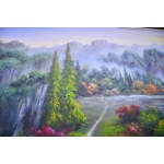张林---日起东方维多利亚花园，油画， 室内精品挂画，墙壁挂画， 三十年美院科班毕业油画家真迹