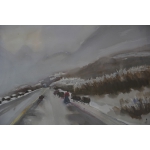 吴济民---西藏雪景系列3，水彩写生，室内装饰画精品 挂画 ，画家真迹