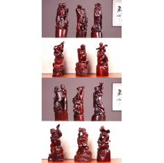 特色精品收藏，珍藏品，十八罗汉 ，印度小叶紫檀整料雕刻，无任何拼补，这么设计仅此一套