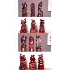 特色精品收藏，珍藏品，十八罗汉 ，印度小叶紫檀整料雕刻，无任何拼补，这么设计仅此一套