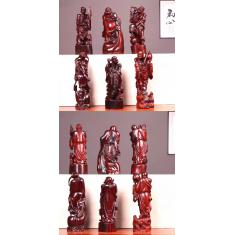特色精品收藏，珍藏品，十八罗汉 ，印度小叶紫檀整料雕刻，无任何拼补，这么设计仅此一套