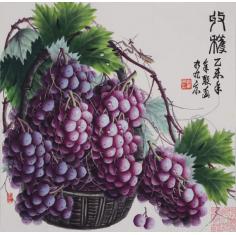 滚彩水墨画《收获》