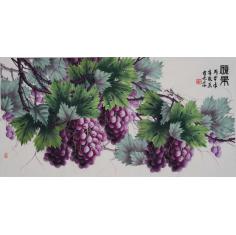 滚彩水墨画《硕果》