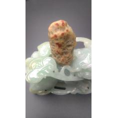 阿拉善地表筋脉石，玉化飘花秀美，一等品