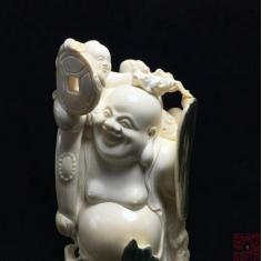 精品-蓝皮童子戏弥勒佛摆件