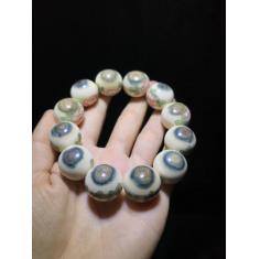 【品名】蓝眼手串 【尺寸】2.0 【编码】B-21911 【描述】新款蓝眼手串 带有彩绘图案 