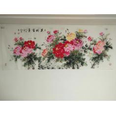 菊浓精品牡丹4幅，大四尺2张，大六尺2张整纸，画家签名 。报价为单张，购买时注明第几幅。