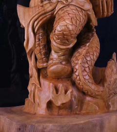 【鱼化龙】极品经典全新题材大师之作， 栩栩如生，动态一流   【规格】长42 宽39 高76 重42斤 