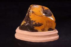 【玩家珍藏 乌鸦皮田黄石“秋山意境”原石摆件】 
