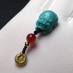 精品果冻料招财貔貅，玉化料，尺寸11ⅹ16x8mm，全品无暇，净重2.1克，原矿保真