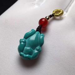 精品果冻料招财貔貅，玉化料，尺寸11ⅹ16x8mm，全品无暇，净重2.1克，原矿保真