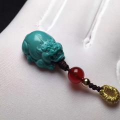 精品果冻料招财貔貅，玉化料，尺寸11ⅹ16x8mm，全品无暇，净重2.1克，原矿保真