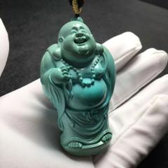 原矿高瓷果冻料立体弥勒佛，可做摆件，姚子墨大师亲工，实物干拍，开脸喜庆，尺寸34x60x20mm，干净清爽，瓷度一流