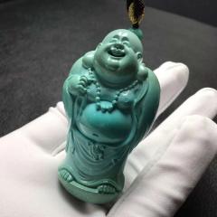 原矿高瓷果冻料立体弥勒佛，可做摆件，姚子墨大师亲工，实物干拍，开脸喜庆，尺寸34x60x20mm，干净清爽，瓷度一流