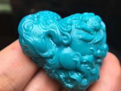 【极品•不动明王】臻选云盖寺高瓷蓝玉化料，石质细腻，无疤裂无俏色，北派精雕，线条流畅，不动明王宝相庄严，不怒而威。有视频！