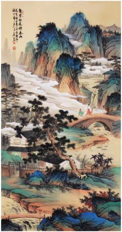 【张月岗】[福] 70✖️140cm，8平尺。 收藏级别工笔力作。 ———收藏附带合影，视频，收藏证书。