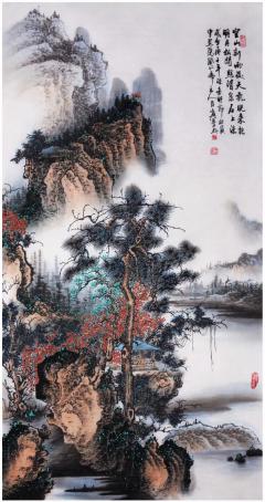 【张月岗】[福] 70✖️140cm，8平尺。 收藏级别工笔力作。 ———收藏附带合影，视频，收藏证书。