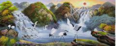 前三幅朝鲜大幅油画作品 300-110米，后四幅见图尺寸