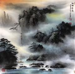 精品现货 当代实力派青年画家——龙宽  师承家父（著名彩墨山水画家张国民先生  附有：收藏证书，视频合影！ 【画家承诺：永久保真】