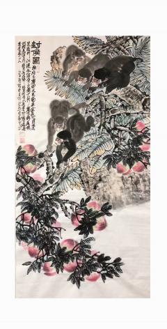 丁浩然老师猴子系列，138x68cm