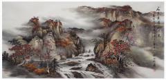 红叶黄华秋景宽 138cmx68cm