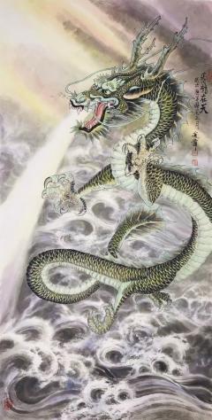 左进伟！四尺整纸，合影，海南美协副主席