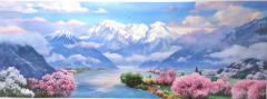 新到朝鲜大幅油画作品 300-110厘米 功勋艺术家朴贤哲作品