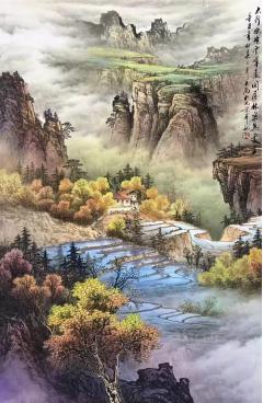 当代著名画家王大为先生精品山水 尺寸：145cmX96cm 12.5平尺