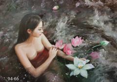 朝鲜人物油画 101-78厘米，94-66