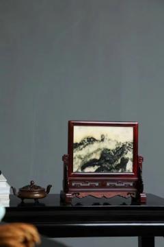 紫檀木插屏，风起云涌｜案上云霄