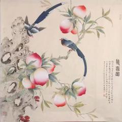 张坚盛老师花鸟作品欣赏，带合影视频收藏证书 ，支持私人订制