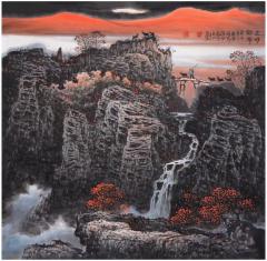 张月岗，四尺斗方孤品力作。