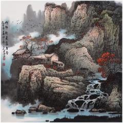 张月岗，四尺斗方孤品力作。