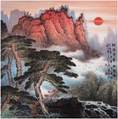 张月岗，四尺斗方孤品力作。